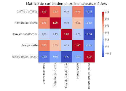 Outil de pilotage -définition : matrice de corrélation d'indicateurs métiers
